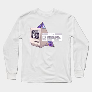 Vaporwave macintosh 128k Long Sleeve T-Shirt